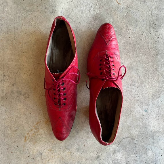 c. 1890s Red Leather Oxfords | Antique Shoes Vict… - image 9