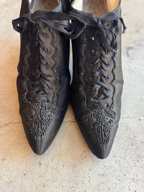 c. 1910s Silk Beaded Shoes | Antique Edwardian Cl… - image 8