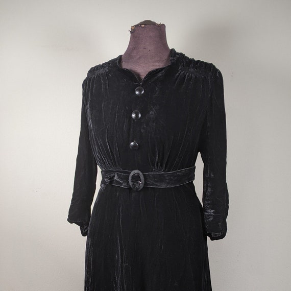 1930s-1940s Rayon Velvet Dress | XL | Vintage Fas… - image 3