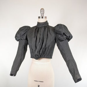 1890s Black Gigot Sleeve Bodice | Antique Victorian Clothing Historical Fashion