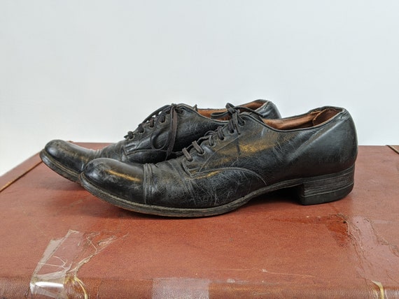 1920s - 1930s Black Lace Up Oxfords | Witchy Vinta