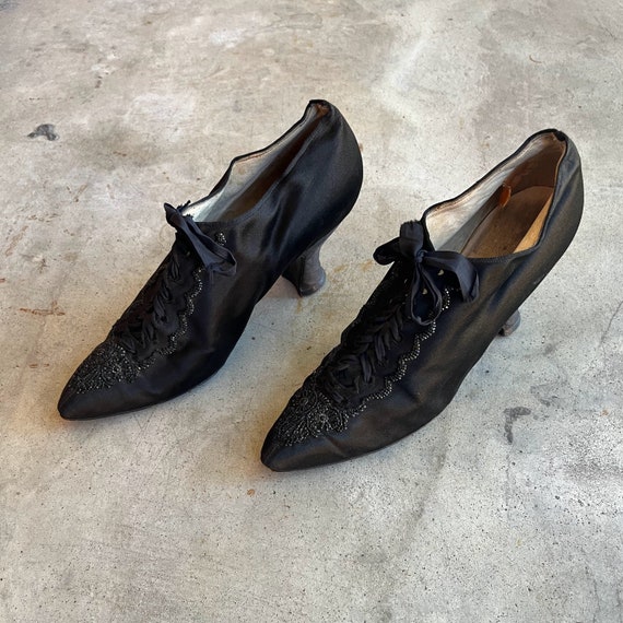 c. 1910s Silk Beaded Shoes | Antique Edwardian Cl… - image 4