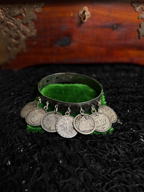 Victorian Silver Love Token Bracelet | Antique 18… - image 2