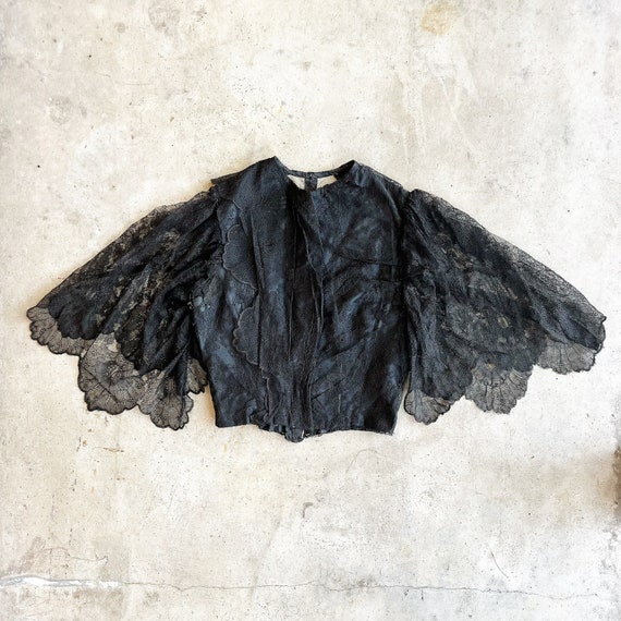 c. 1890s Black Lace Bodice | Antique Victorian Cl… - image 1