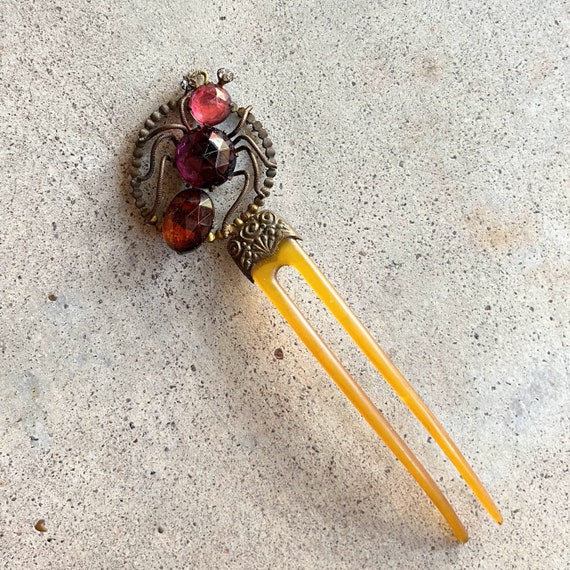 c. 1890s-1900s Spider Hair Comb | Antique Victori… - image 4