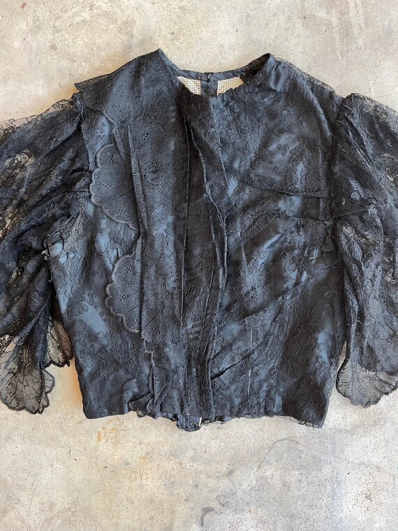 c. 1890s Black Lace Bodice | Antique Victorian Cl… - image 3