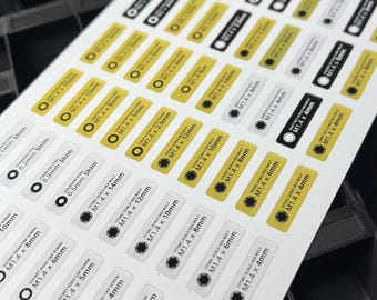 Parts Tray Sticker Sheet