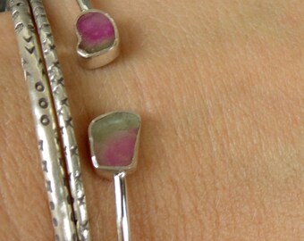 Sterling Silver Watermelon Tourmaline Bracelet