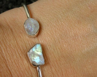 Sterling Silver Rainbow Moonstone Bracelet