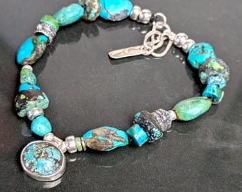 Hand geschmiedet Sterling Türkis Armband
