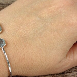 Sterling Silver Raw Aquamarine Bracelet image 3