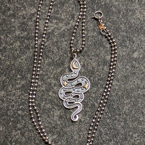 Sterling Silver Serpent Talisman Charm Pendant Necklace image 4