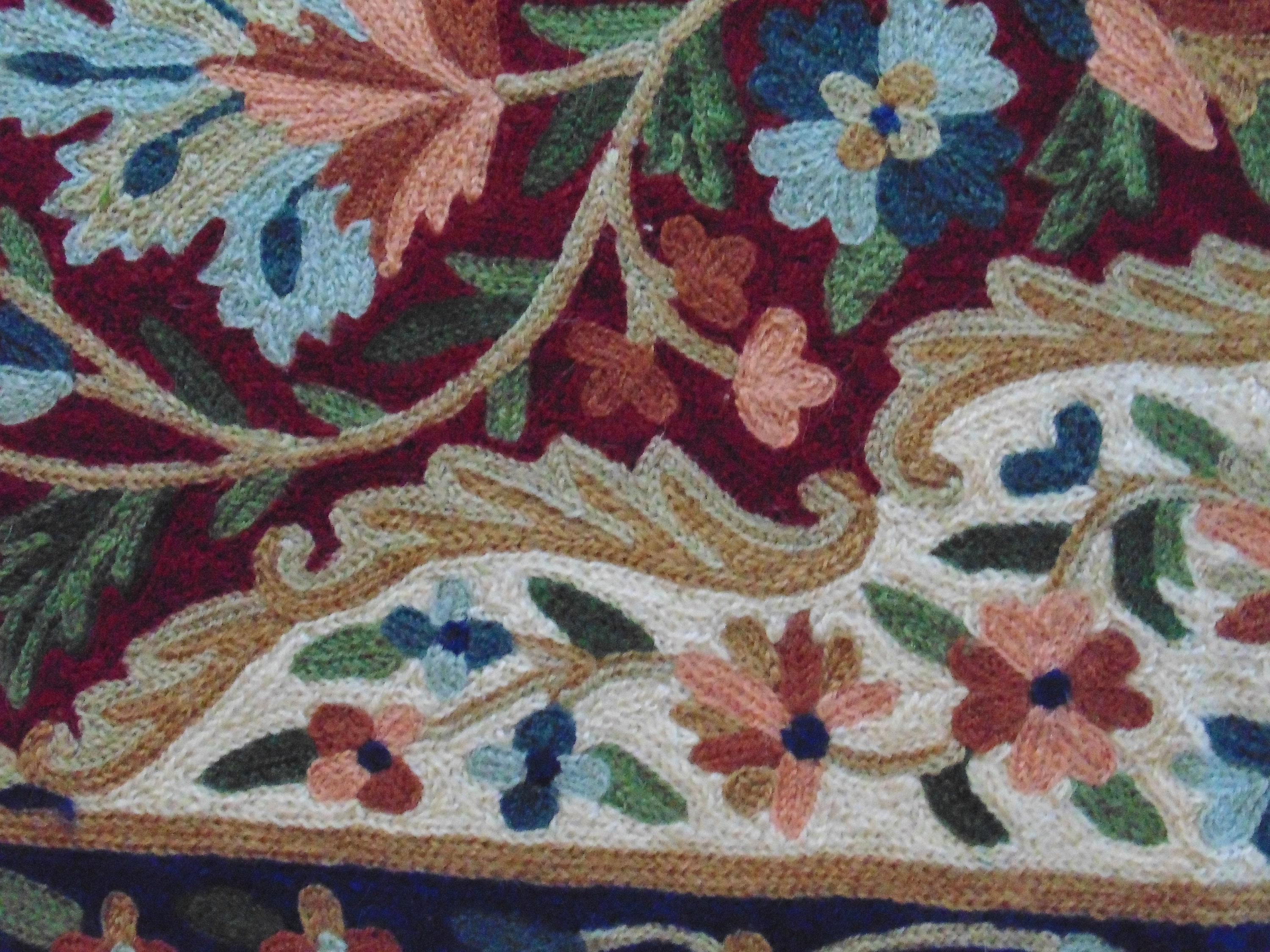 Kashmir Crewel Rug Hand Embroidered Rug / Wall Hanging 4 X 6 Etsy