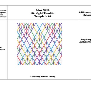 30oz SS20 Straight Tumbler Rhinestone Template #8