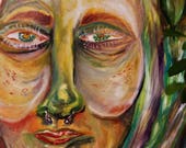 Beautiful Abstract Oil on Canvas Painting , Woman, Very Colourful, Unique, Home Decor, Perfect GIFT IDEA