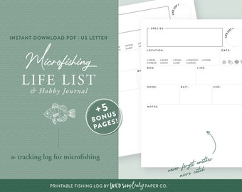 Saltwater Fishing Log Printable PDF Outdoor Adventure | Etsy