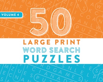 Large Print Word Search Puzzles — Vol. 4, Printable Word Games, Easy-To-Read Extra Large Font, Instant Download PDF, Challenging Puzzles