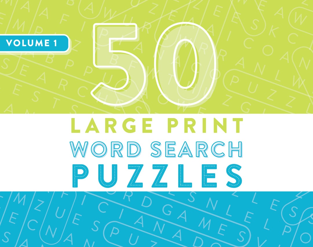 Large Print Word Search Puzzles Vol. 1 Printable Word Etsy