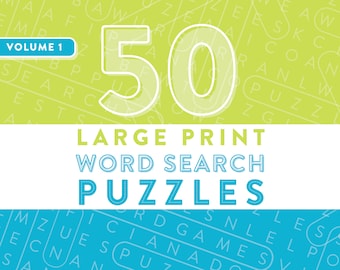Large Print Word Search Puzzles — Vol. 1, Printable Word Games, Easy-To-Read Extra Large Font, Instant Download PDF, Challenging Puzzles