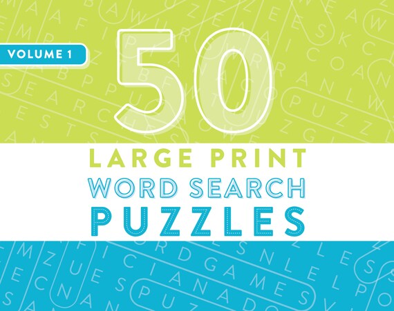 Large Print Word Search Puzzles — Vol. 1, Printable Word Games, Easy-To-Read Extra Large Font, Instant Download PDF, Challenging Puzzles