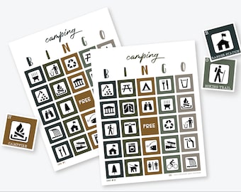 National Park Service Map Symbols Bingo, Camping Bingo, Printable Bingo Game, Instant Download PDF, Activity For Outdoor Kids, Family
