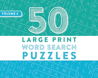 Large Print Word Search Puzzles — Vol. 6, Printable Word Games, Easy-To-Read Extra Large Font, Instant Download PDF, Challenging Puzzles