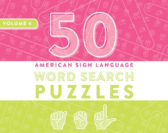 ASL Word Search Puzzles — Vol. 4, American Sign Language Printable, Instant Download PDF, Learn Fingerspelling, ASL Activity