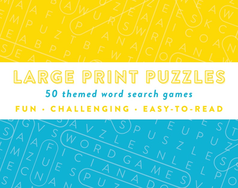 Large Print Word Search Puzzles — Vol. 3, Printable Word Games, Easy-to ...