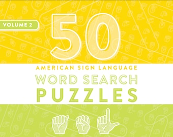 ASL Word Search Puzzles — Vol. 2, American Sign Language Printable, Instant Download PDF, Learn Fingerspelling, ASL Activity