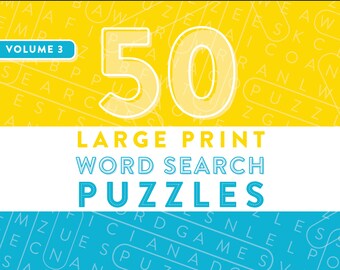 Large Print Word Search Puzzles — Vol. 3, Printable Word Games, Easy-To-Read Extra Large Font, Instant Download PDF, Challenging Puzzles