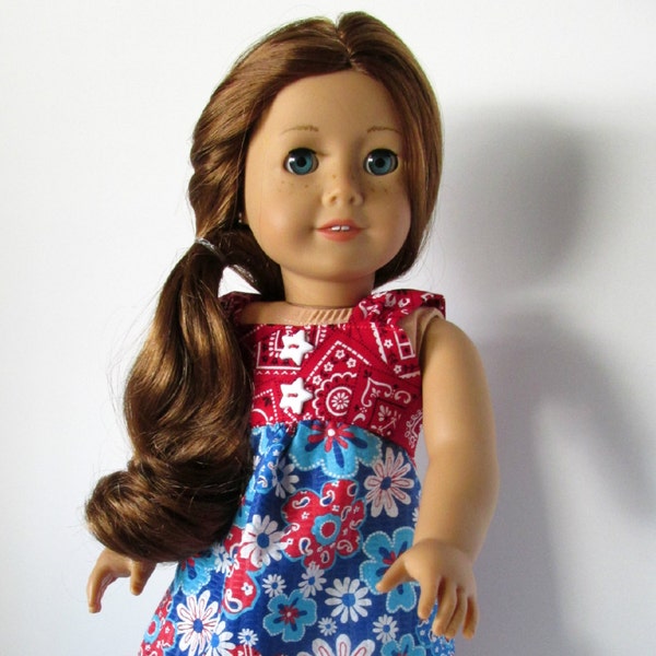 Red and Blue Rodeo Cowgirl Dress for 18 inch dolls