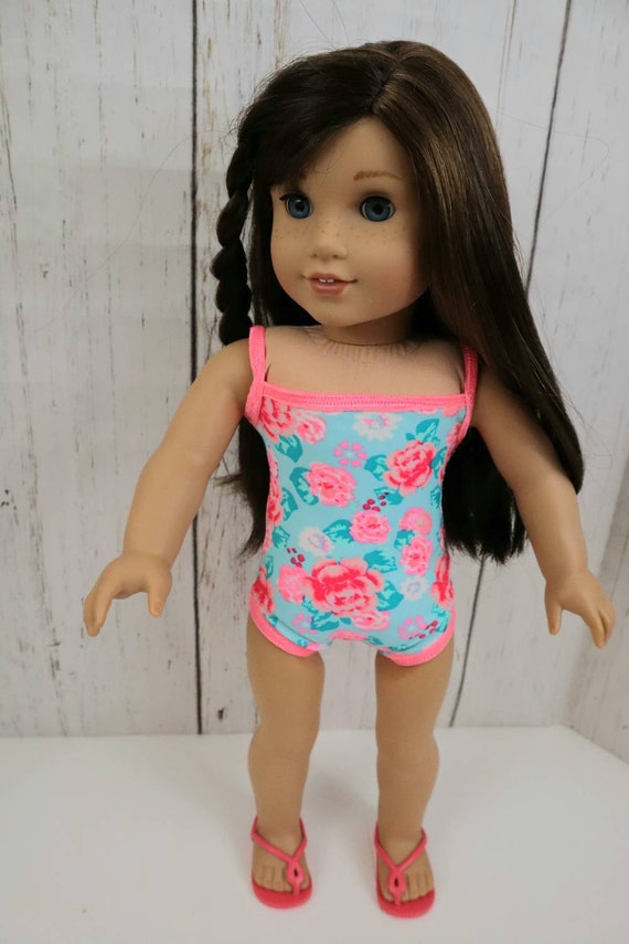 18 Inch Doll Swimsuit Girl Doll Clothes Pink Rose/aqua Etsy