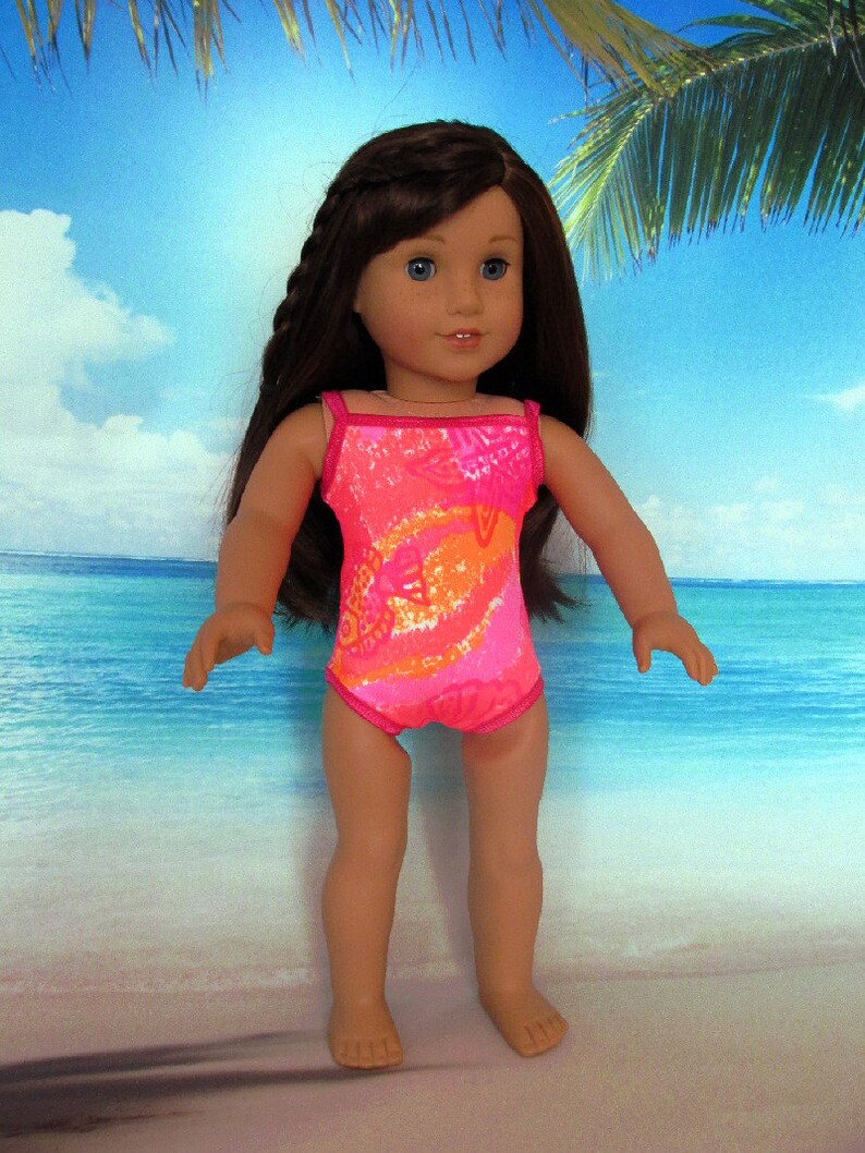 Tropical Pink One Piece Swimsuit Doll Swimwear Summer Etsy