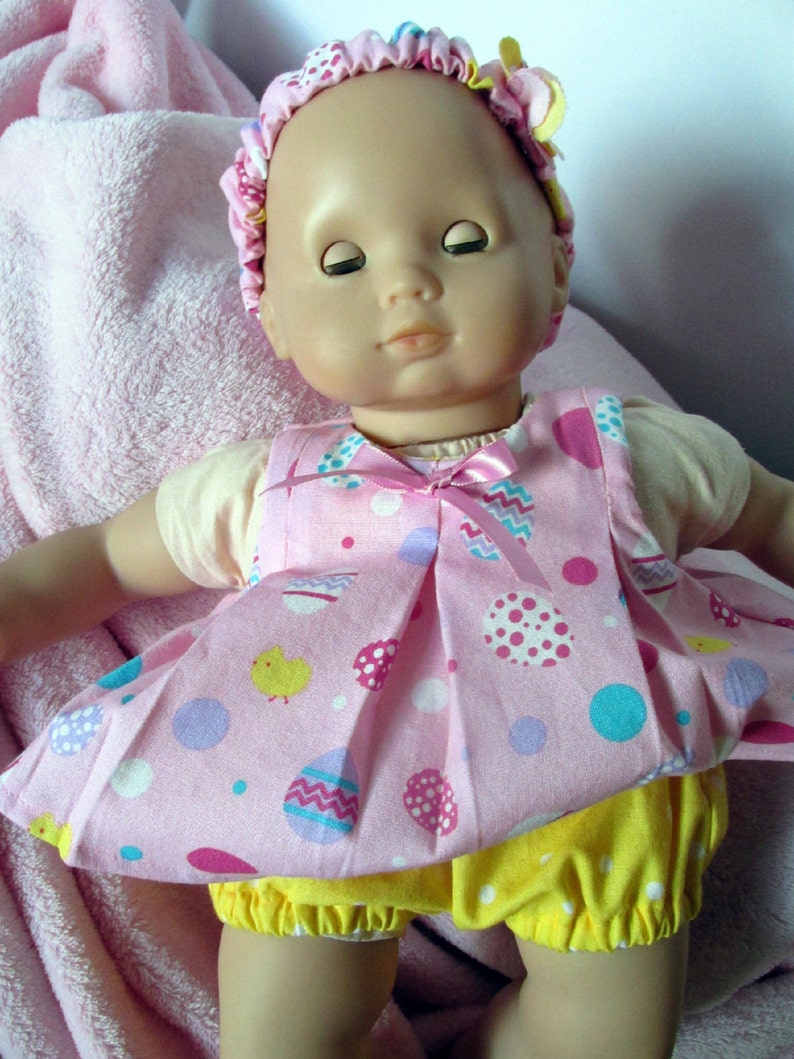 Baby Doll Dress Pink/Yellow Easter Egg Romper Dress 15 Inch Etsy