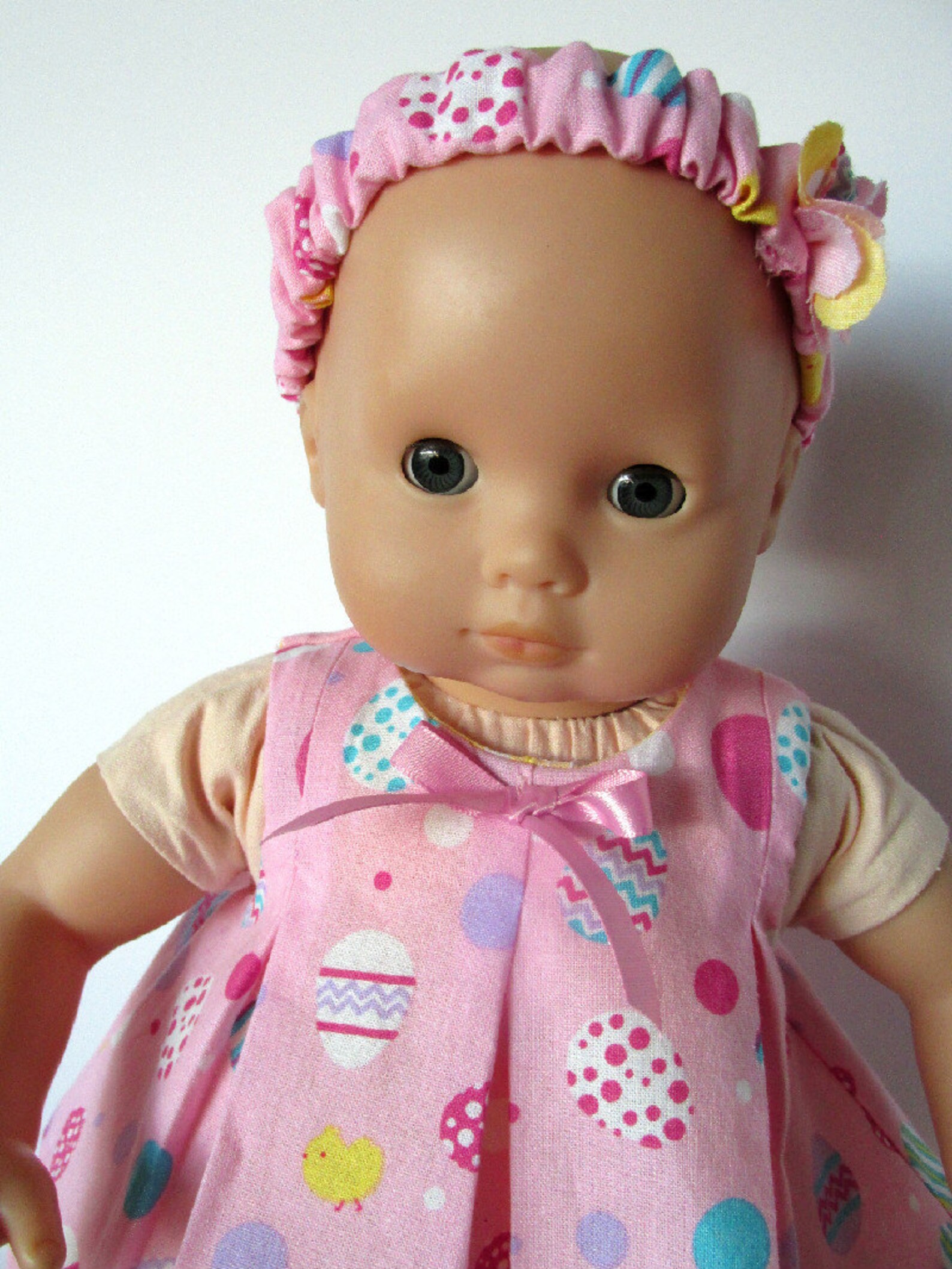 Baby Doll Dress Pink/Yellow Easter Egg Romper Dress 15 Inch Etsy