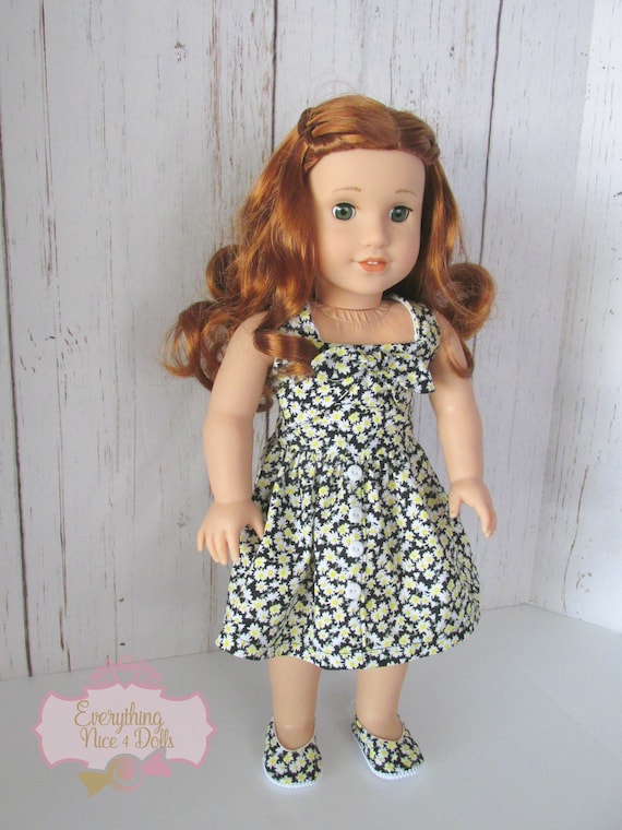 Handmade Doll Dress For 18 Inch American Girl Dolls Sleeveless Spring Sundress