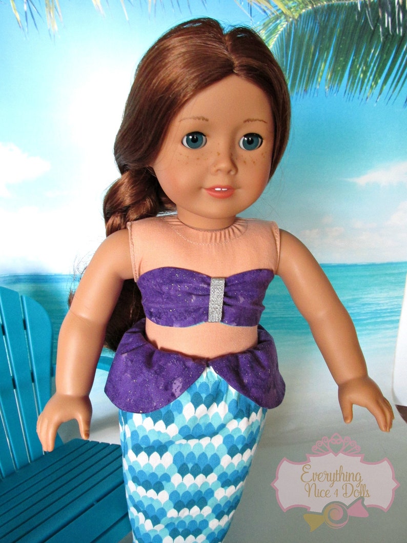 Aqua Scallop Mermaid Outfit Aqua Fin Purple Mermaid Top | Etsy