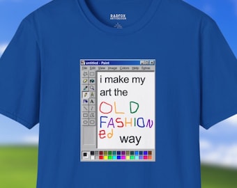 MS Paint Old Fashioned Art 90s Vaporwave Webcore Graphic Tshirt, Nerdy Vintage Meme Shirt