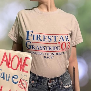 Firestar &#39;03 Vintage Political graphic tshirt | Warriors Cats Book Fandom | funny anthro Bookish T shirt Youth Adult Unisex Vintage