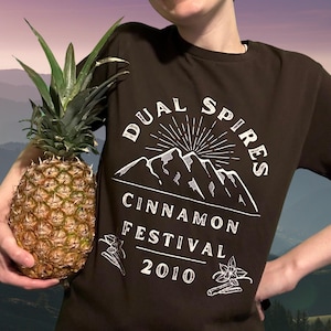 Dual Spires Cinnamon Festival | Psych TV Show | fandom graphic retro funny shirt | Youth Adult Unisex Vintage