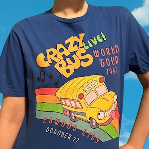 Crazy Bus Live World Tour Shirt | Arthur PBS funny cartoon graphic tshirt | 90s kid nostalgic tee | Youth Adult Unisex Vintage