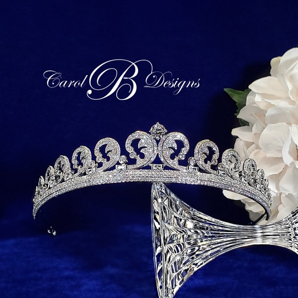 Bridal Tiara, KATE CZ Wedding Tiara, Bridal Crown, Wedding Crown