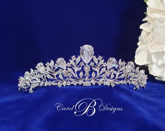 Beaded White Princess Tiara  - Elegant Hair Accessory Beaded White Princess Tiara for Kids - Elegant Hair Accessory main image 2