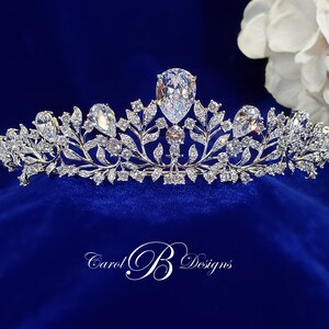 Bridal Crystal Tiara, TROY Wedding Tiara, Bridal Crown, Wedding CZ Headpiece, Royal Tiara image 4