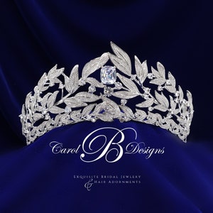 Bridal Tiara, ATHENA Wedding Tiara, Bridal Crown, Wedding Crown, Laurel Leaf Coronation Tiara