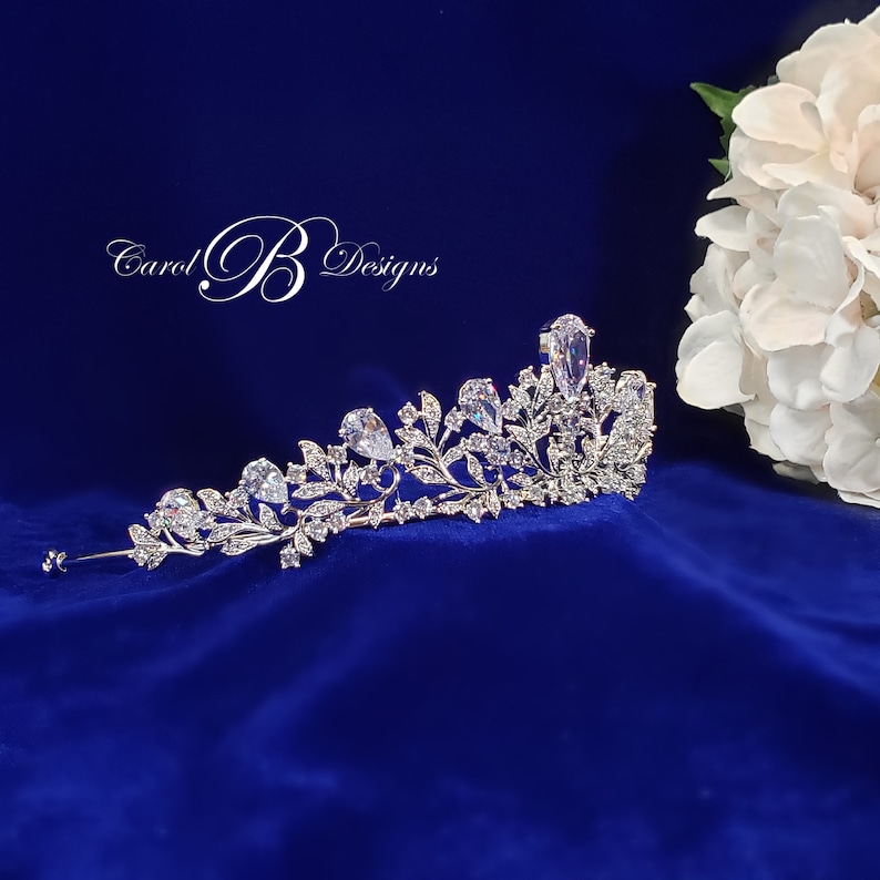 Bridal Crystal Tiara, TROY Wedding Tiara, Bridal Crown, Wedding CZ Headpiece, Royal Tiara image 2