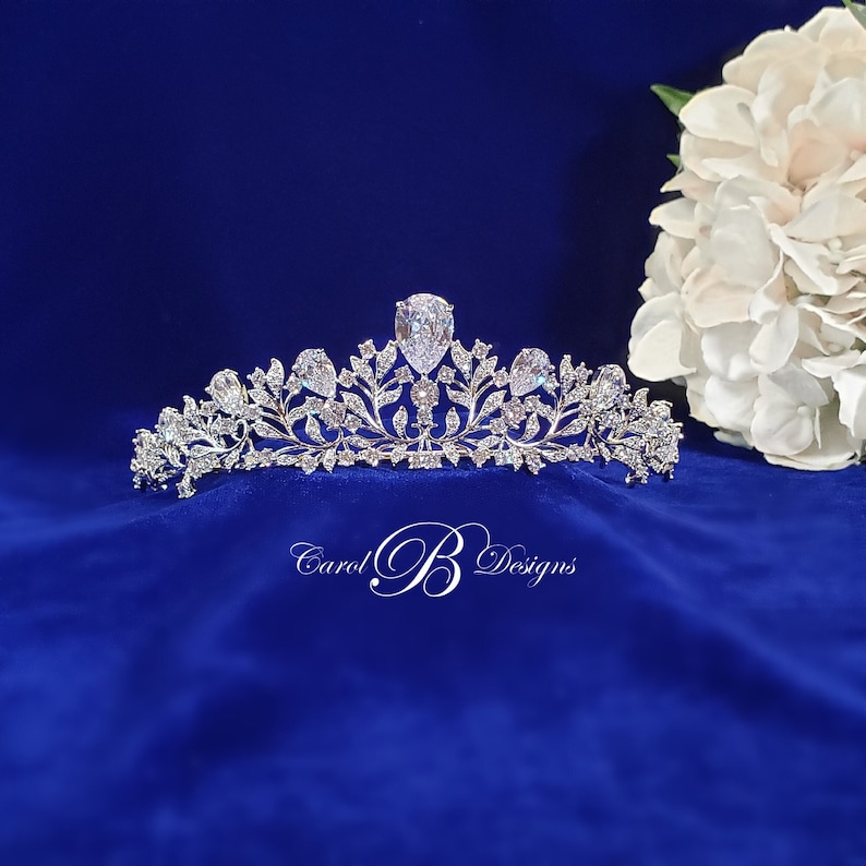 Bridal Crystal Tiara, TROY Wedding Tiara, Bridal Crown, Wedding CZ Headpiece, Royal Tiara image 1