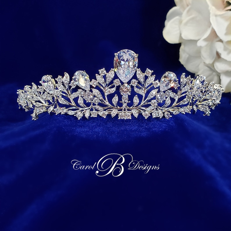 Bridal Crystal Tiara, TROY Wedding Tiara, Bridal Crown, Wedding CZ Headpiece, Royal Tiara image 4