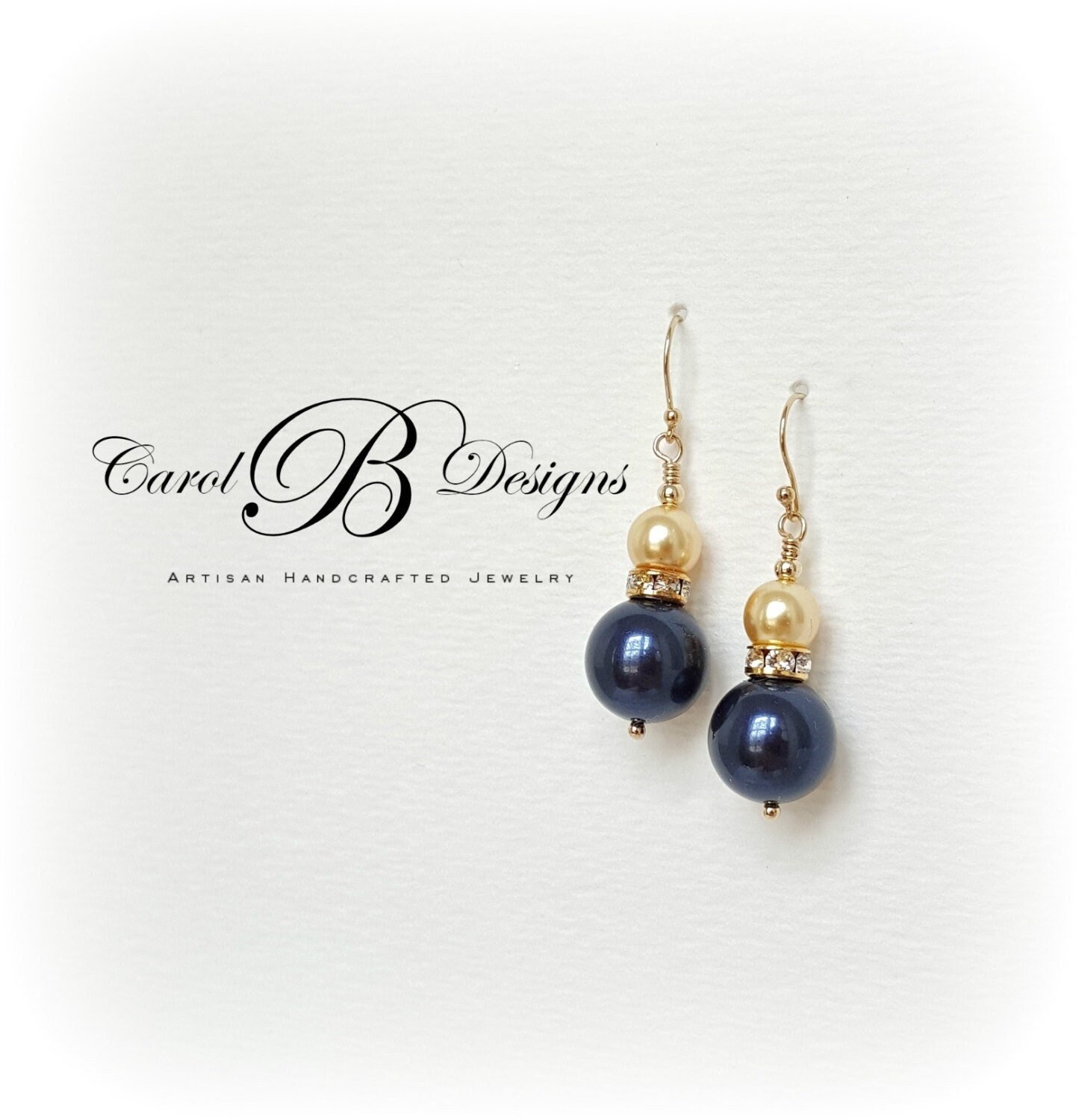 dark blue velvet prom dress Cobalt Blue Enamel Statement Studs | Retro Mod Dôme Earrings main image 0