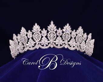 Bridal Tiara, Royal Silver Wedding Crown